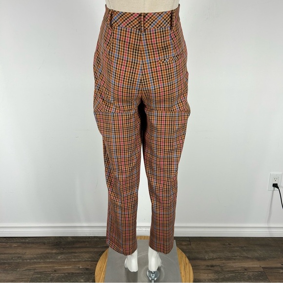 Twik Colorful Plaid High-Waisted Pants XS - Picture 4 of 11